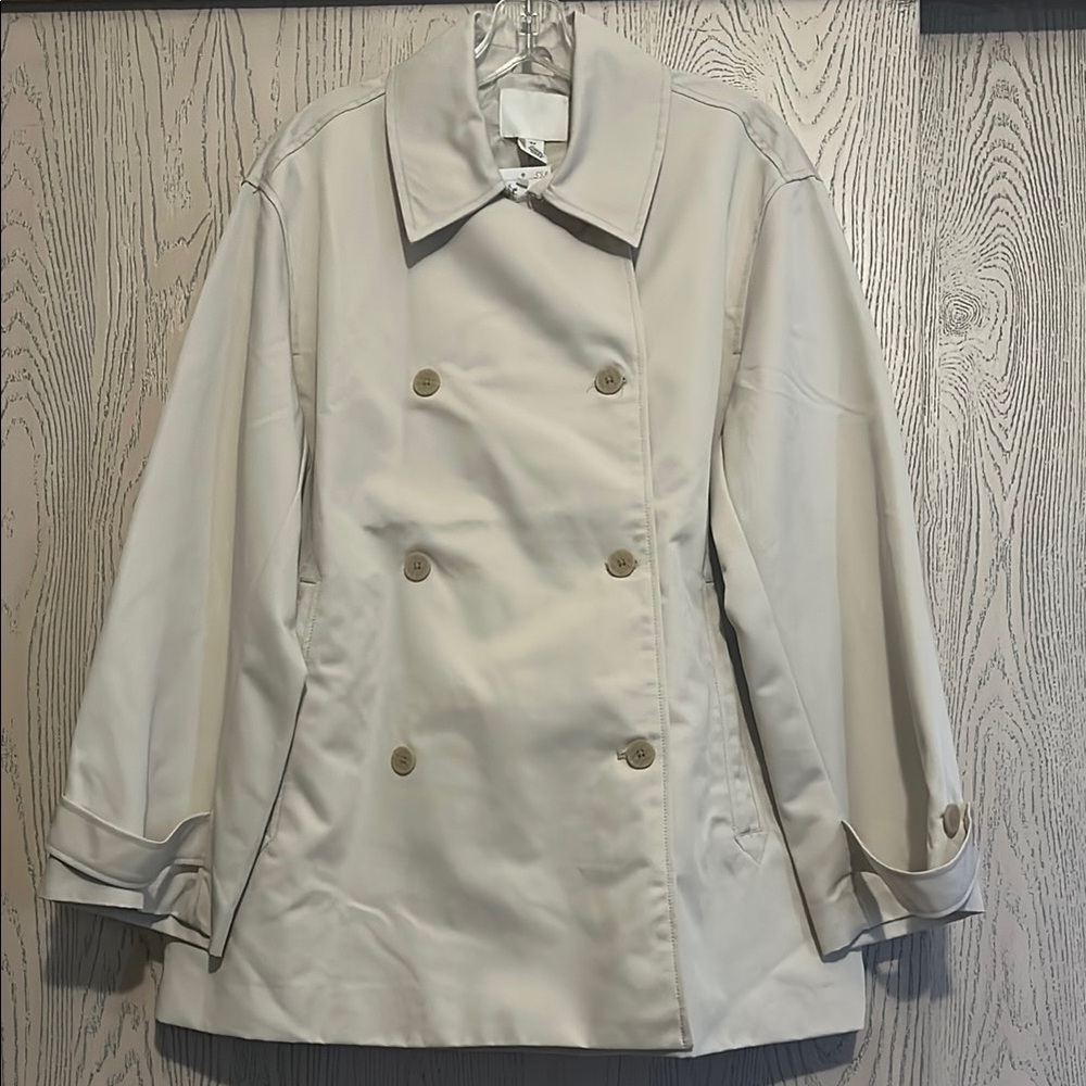 Classic Cream Double-Breasted Women's Coat